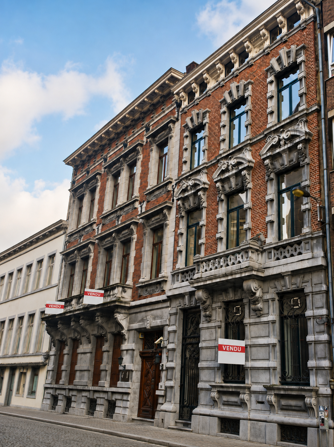 Façade d'un immeuble de référence à Liège